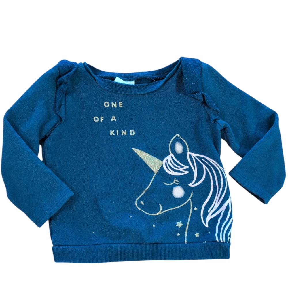 🍁2/$7🍁 CARTER'S Navy And Pink Unicorn One Of A Kind Sweatshirt
